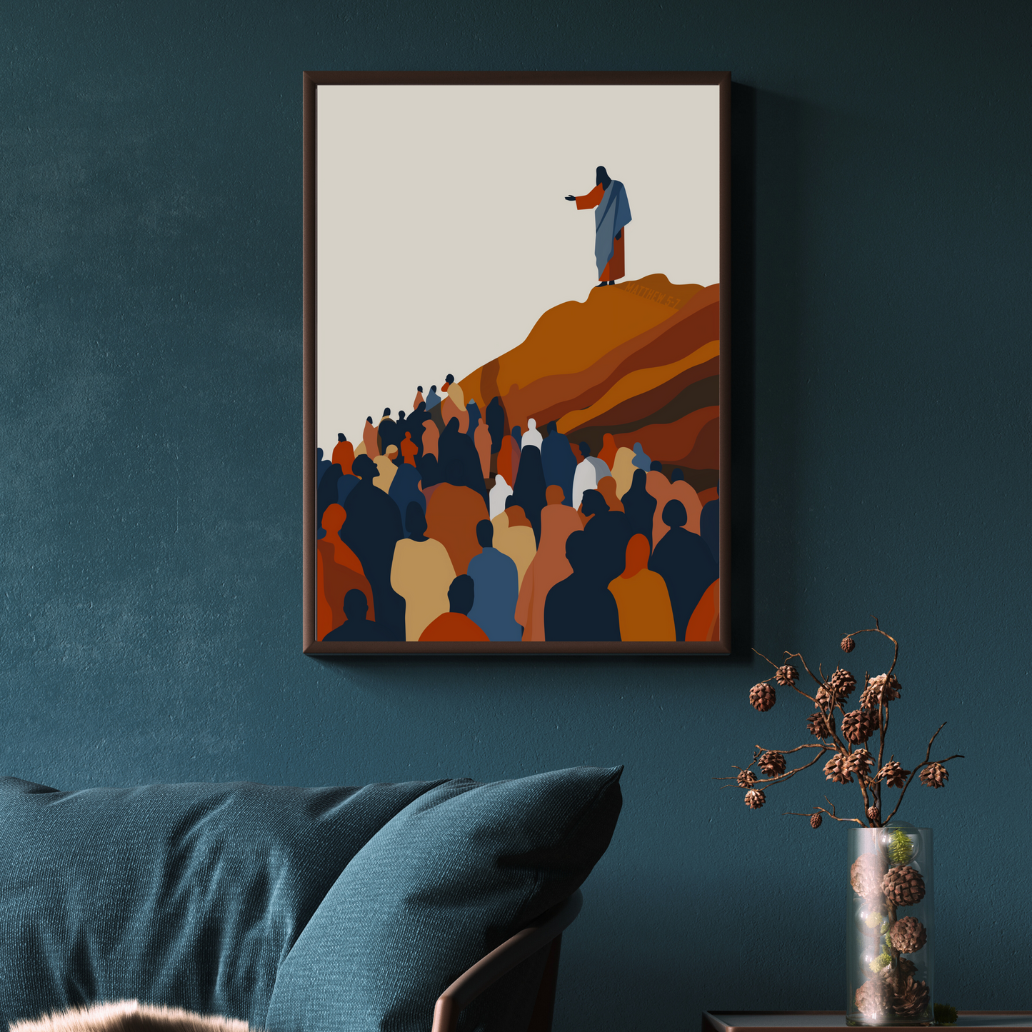 Sermon on the Mount Minimalist Art Print - Matthew 5-7 Christian Digital Wall Art - Inspirational Bible Verse Decor (Digital Download)