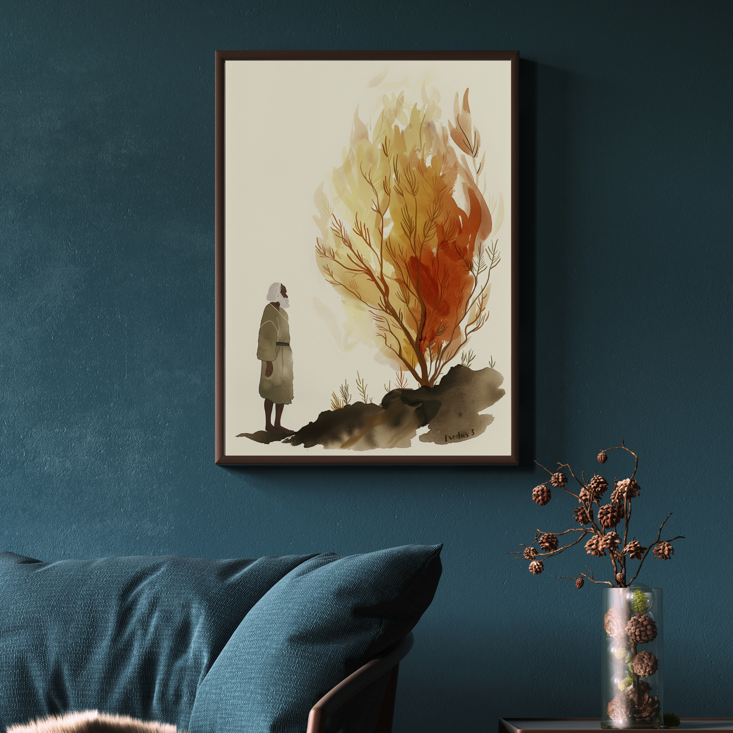 Moses and the Burning Bush Digital Art Print | Bible Wall Art | Exodus 3 (Digital Download)