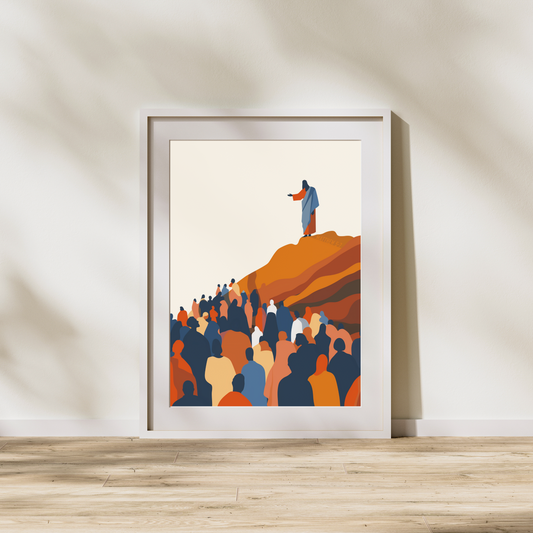 Sermon on the Mount Minimalist Art Print - Matthew 5-7 Christian Digital Wall Art - Inspirational Bible Verse Decor (Digital Download)