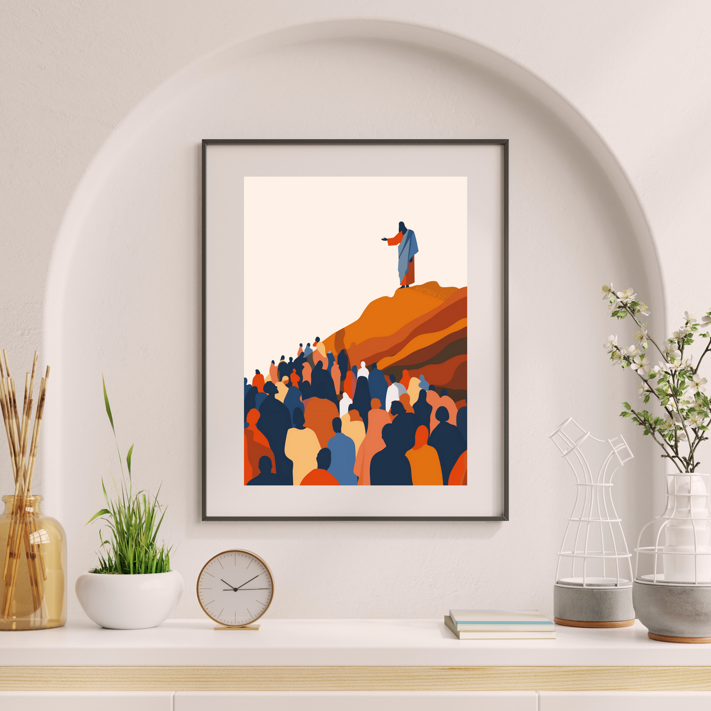Sermon on the Mount Minimalist Art Print - Matthew 5-7 Christian Digital Wall Art - Inspirational Bible Verse Decor (Digital Download)