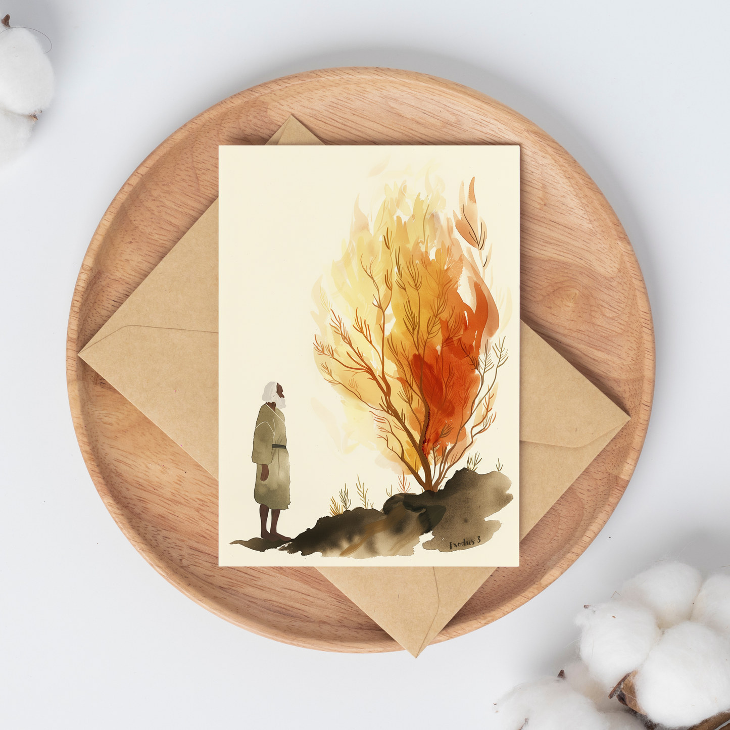 Moses and the Burning Bush Digital Art Print | Bible Wall Art | Exodus 3 (Digital Download)