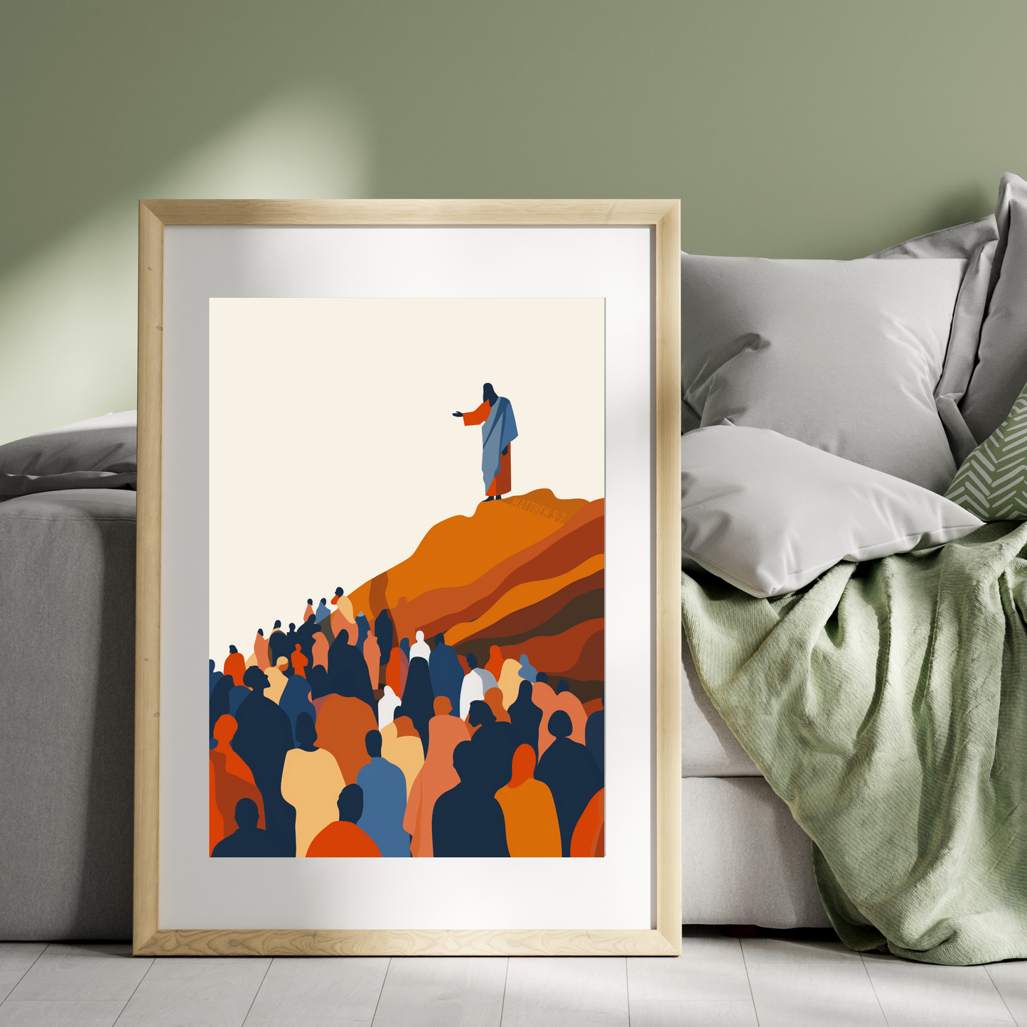 Sermon on the Mount Minimalist Art Print - Matthew 5-7 Christian Digital Wall Art - Inspirational Bible Verse Decor (Digital Download)