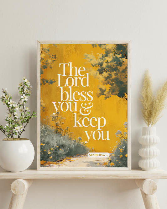 The Lord Bless You & Keep You - Numbers 6 24 Blessed Christian Wall Art (Digital Download)