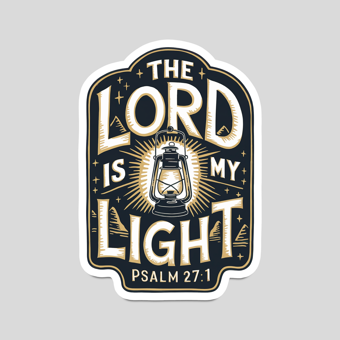 "The Lord Is My Light" Christian Sticker - Psalm 27:1 Vinyl Decal, Bible Verse Sticker