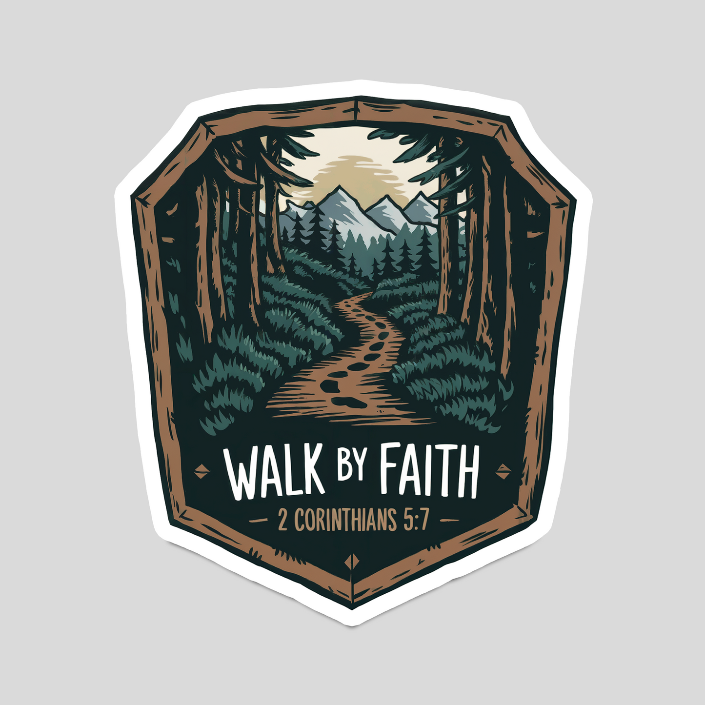 Walk by Faith Christian Sticker - 2 Corinthians 5:7 Vinyl Decal, Bible Verse Sticker