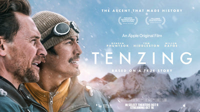 Genden Phuntsok and Tom Hiddleston in the official key art for Tenzing (2026)