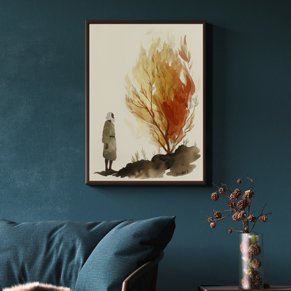 Moses and the Burning Bush Digital Art Print | Bible Wall Art | Exodus 3 (Digital Download)