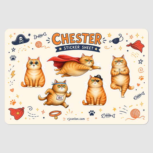Chester Sticker Sheet – The Bridge of Stars Cat Stickers