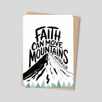 "Faith Can Move Mountains" Bible Verse Card - Matthew 17:20 Christian Greeting Card