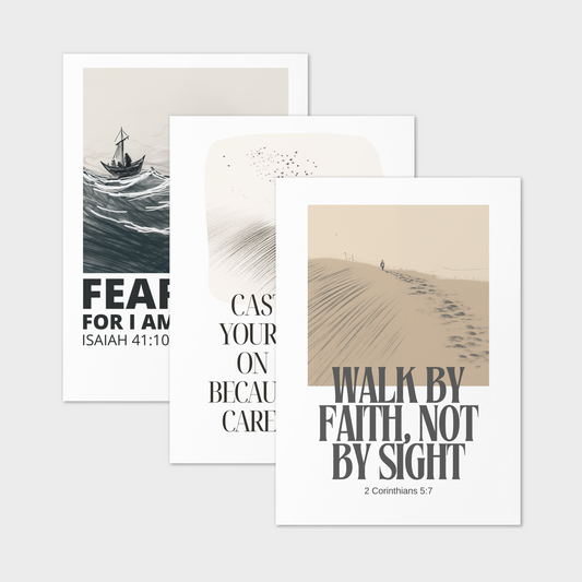 Faith & Encouragement Greeting Card Bundle - Set of 3 Inspirational Cards