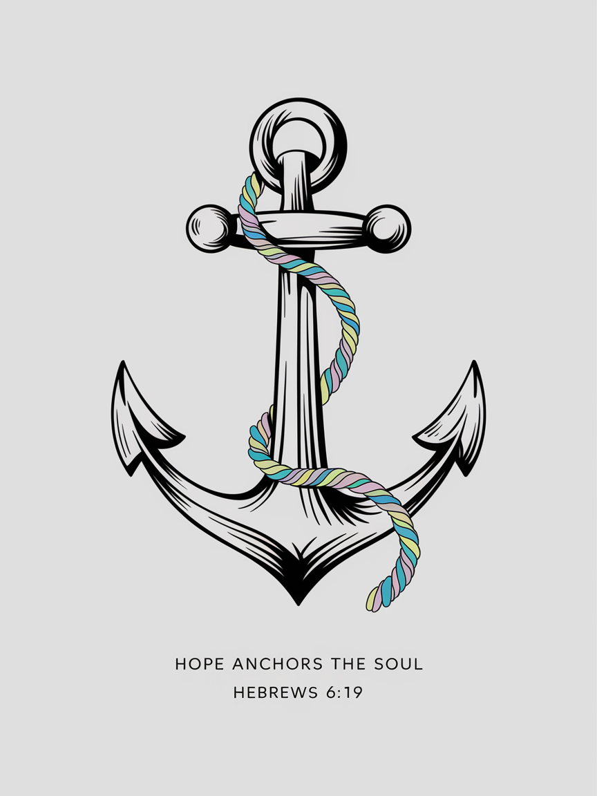 "Hope Anchors The Soul" Bible Verse Card - Hebrews 6:19 Christian Card