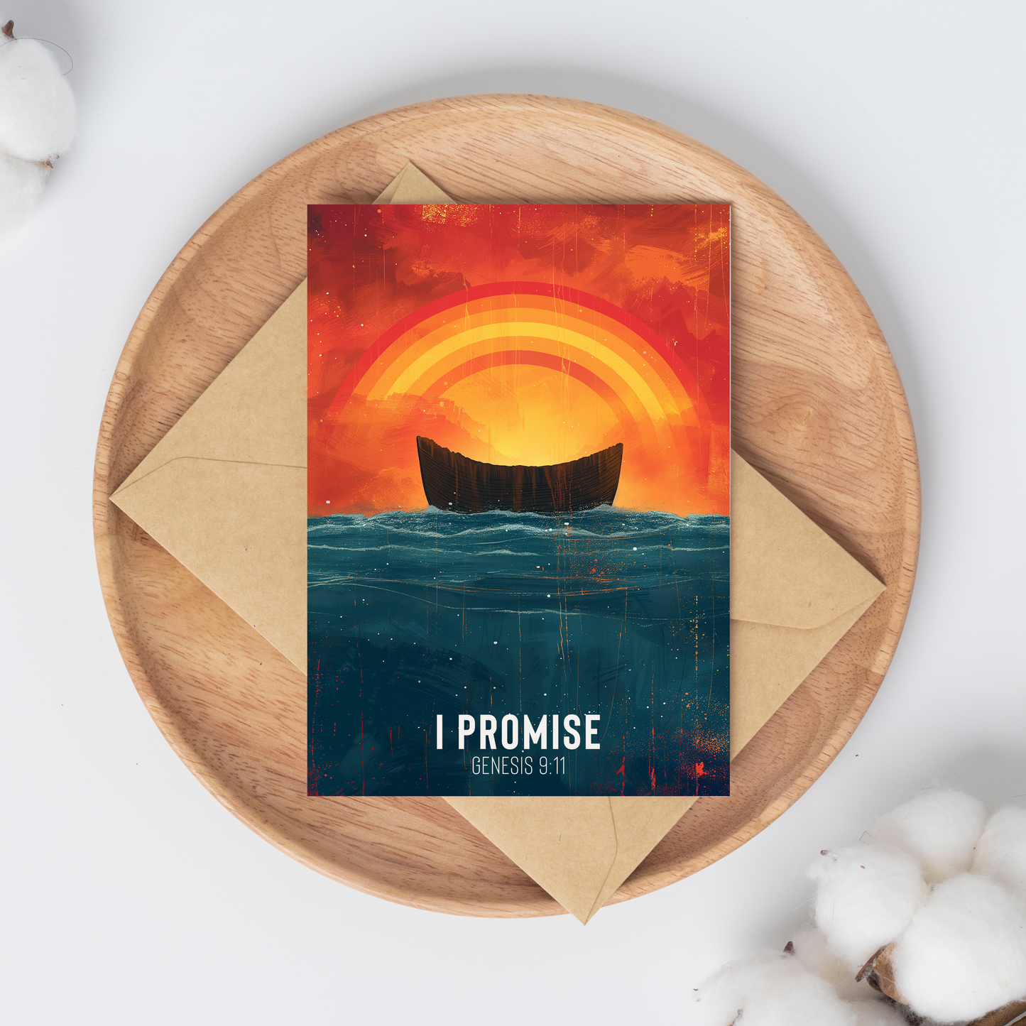 I Promise - Genesis 9:11 Noah's Ark Digital Art | Rainbow Covenant Wall Decor