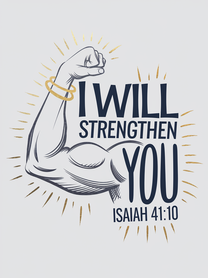 "I Will Strengthen You" Bible Verse Card - Isaiah 41:10 Christian Greeting Card