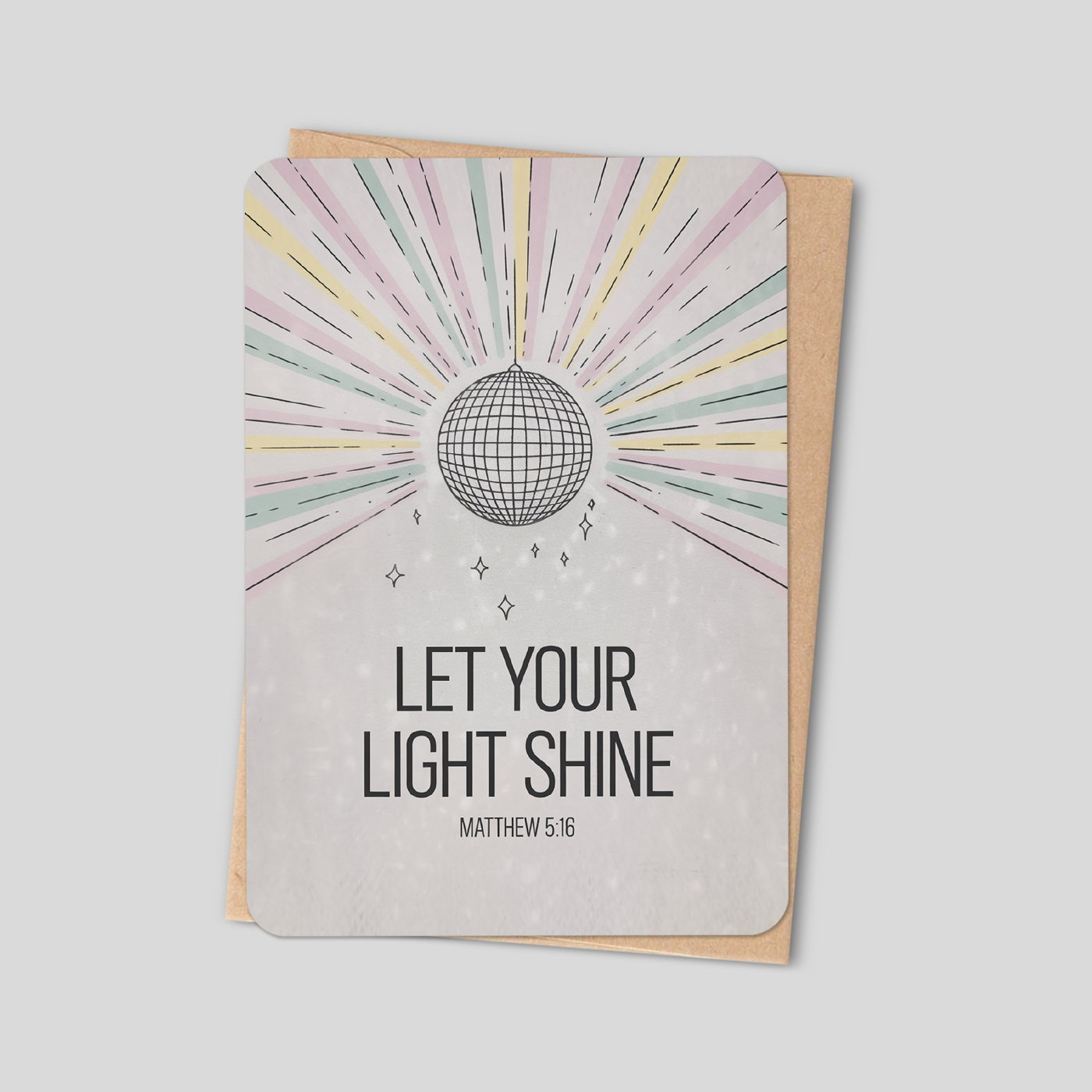 "Let Your Light Shine" Bible Verse Card - Matthew 5:16 Christian Greeting Card