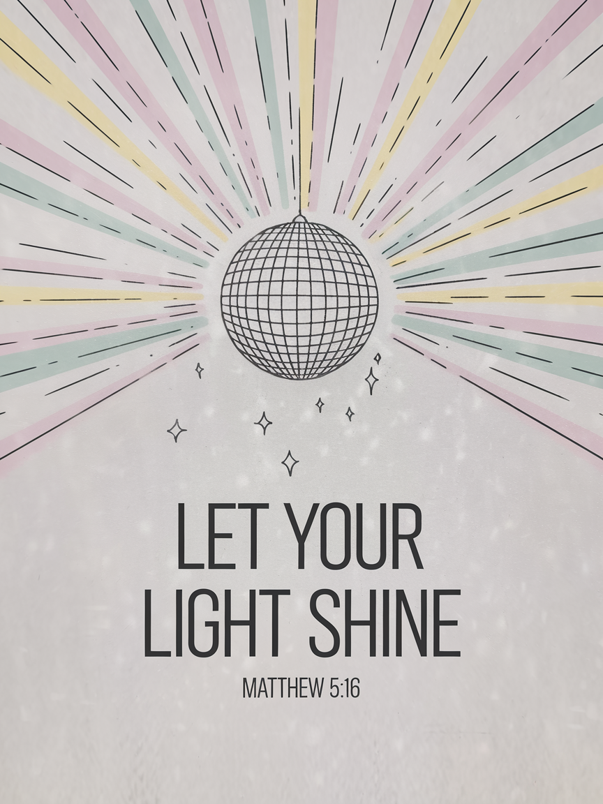 "Let Your Light Shine" Bible Verse Card - Matthew 5:16 Christian Greeting Card