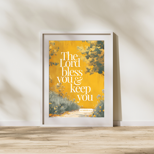 The Lord Bless You & Keep You - Numbers 6 24 Blessed Christian Wall Art (Digital Download)