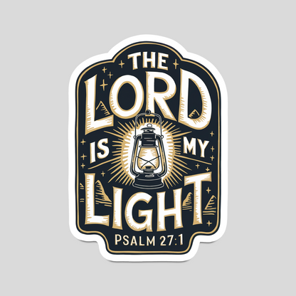 "The Lord Is My Light" Christian Sticker - Psalm 27:1 Vinyl Decal, Bible Verse Sticker