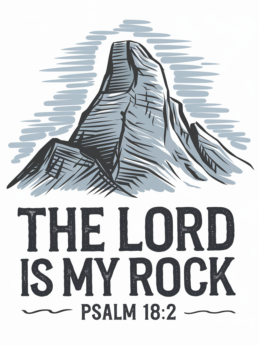 "The Lord Is My Rock" Bible Verse Card - Psalm 18:2 Christian Greeting Card