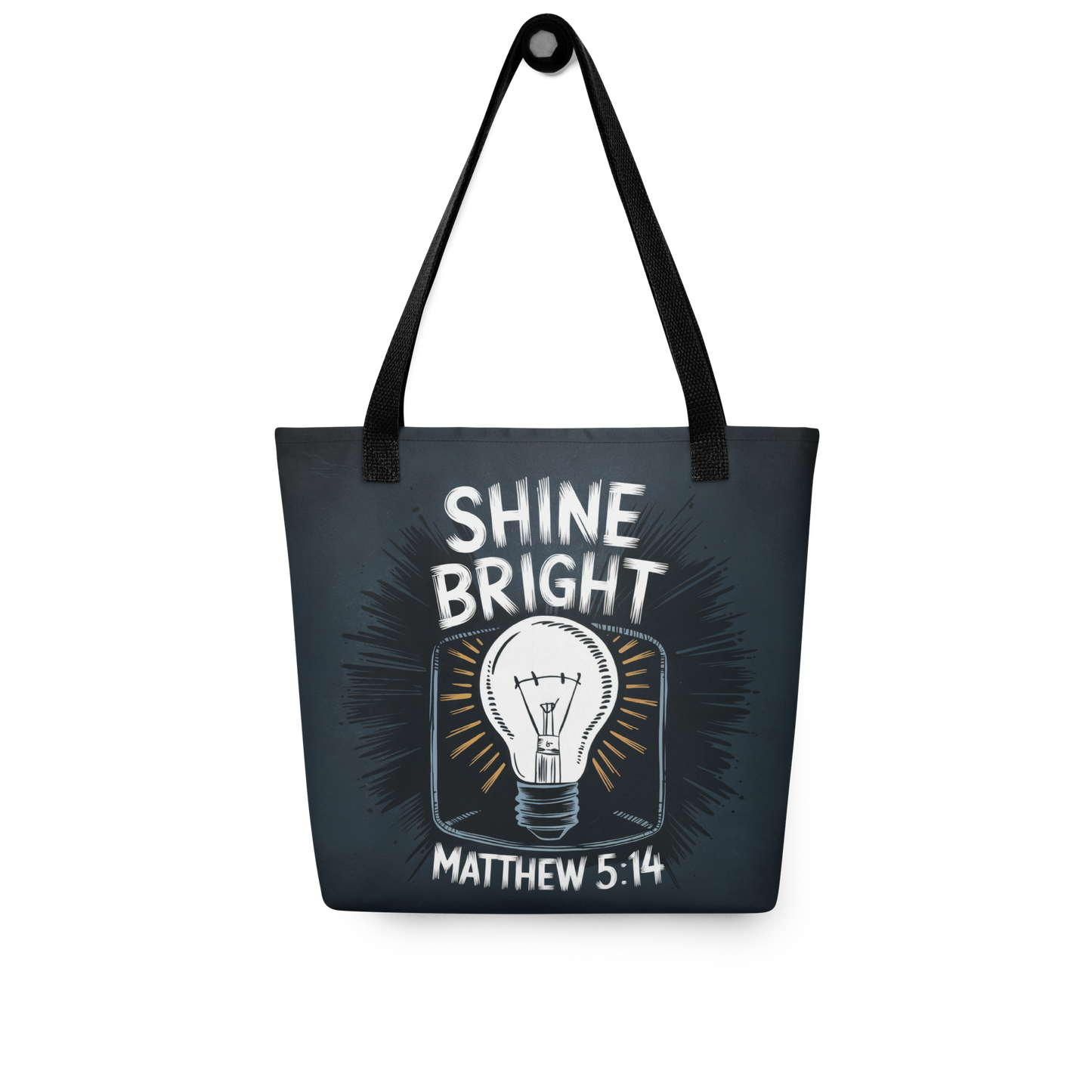 "Shine Bright" Matthew 5:14 Christian Tote Bag