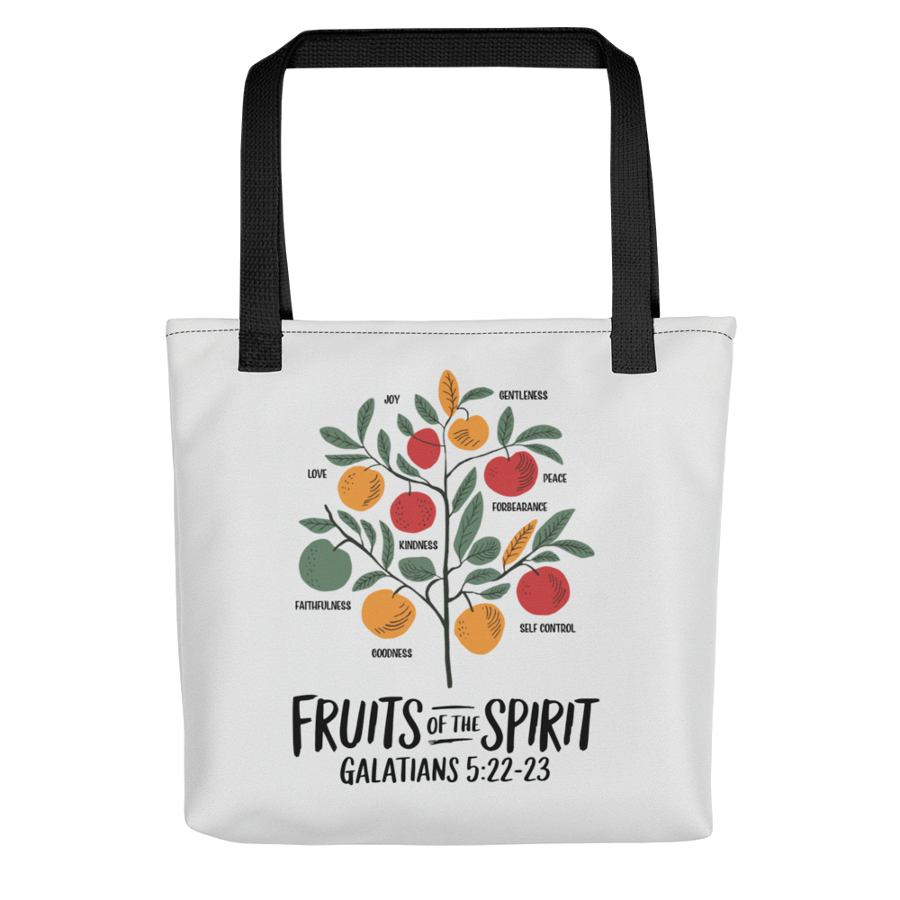 "Fruits of the Spirit" Galatians 5:22-23 Christian Tote Bag