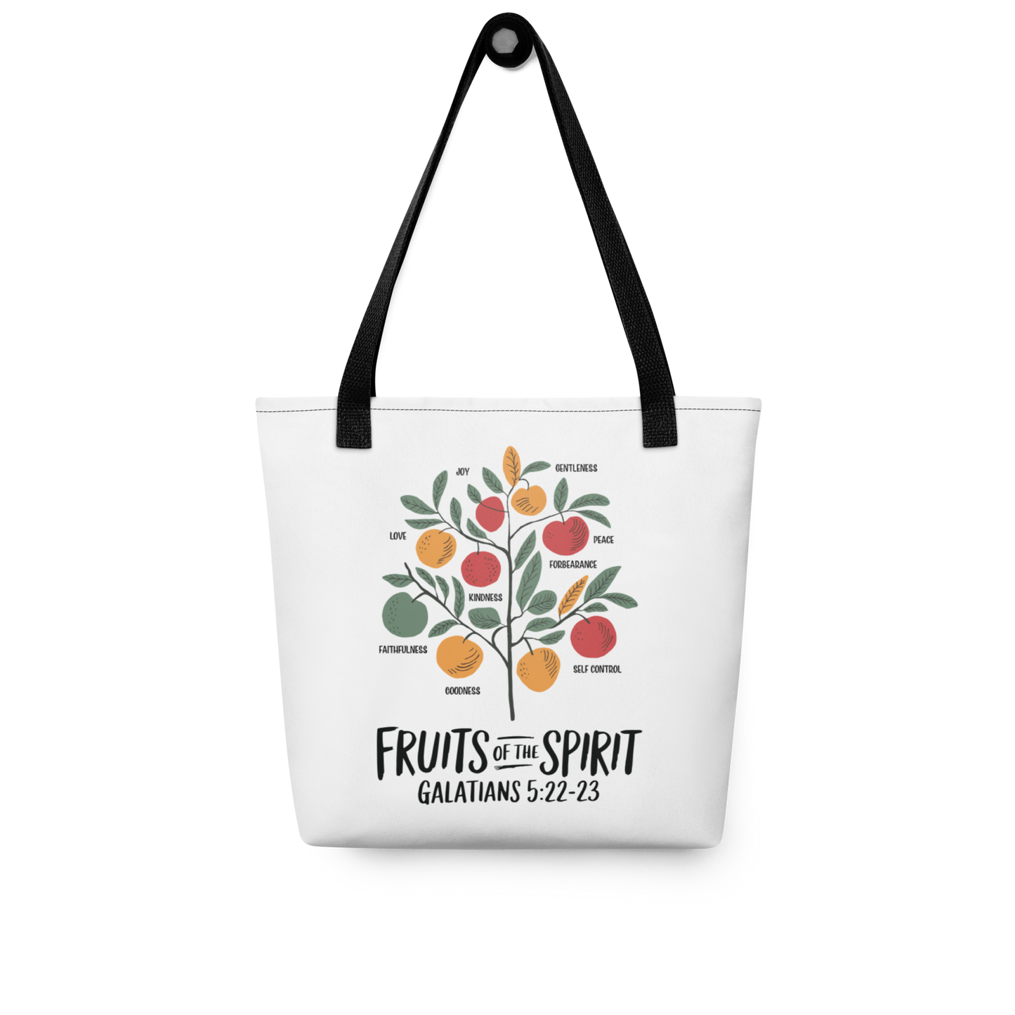 "Fruits of the Spirit" Galatians 5:22-23 Christian Tote Bag