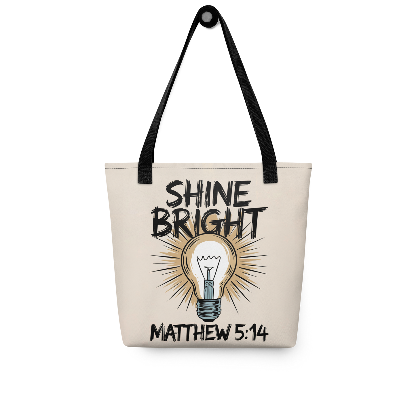 "Shine Bright" Matthew 5:14 Christian Tote Bag