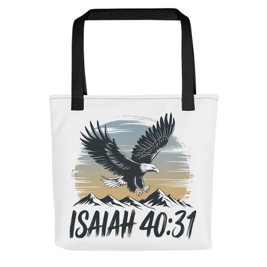 "Soar on Wings Like Eagles" Isaiah 40:31 Christian Tote Bag