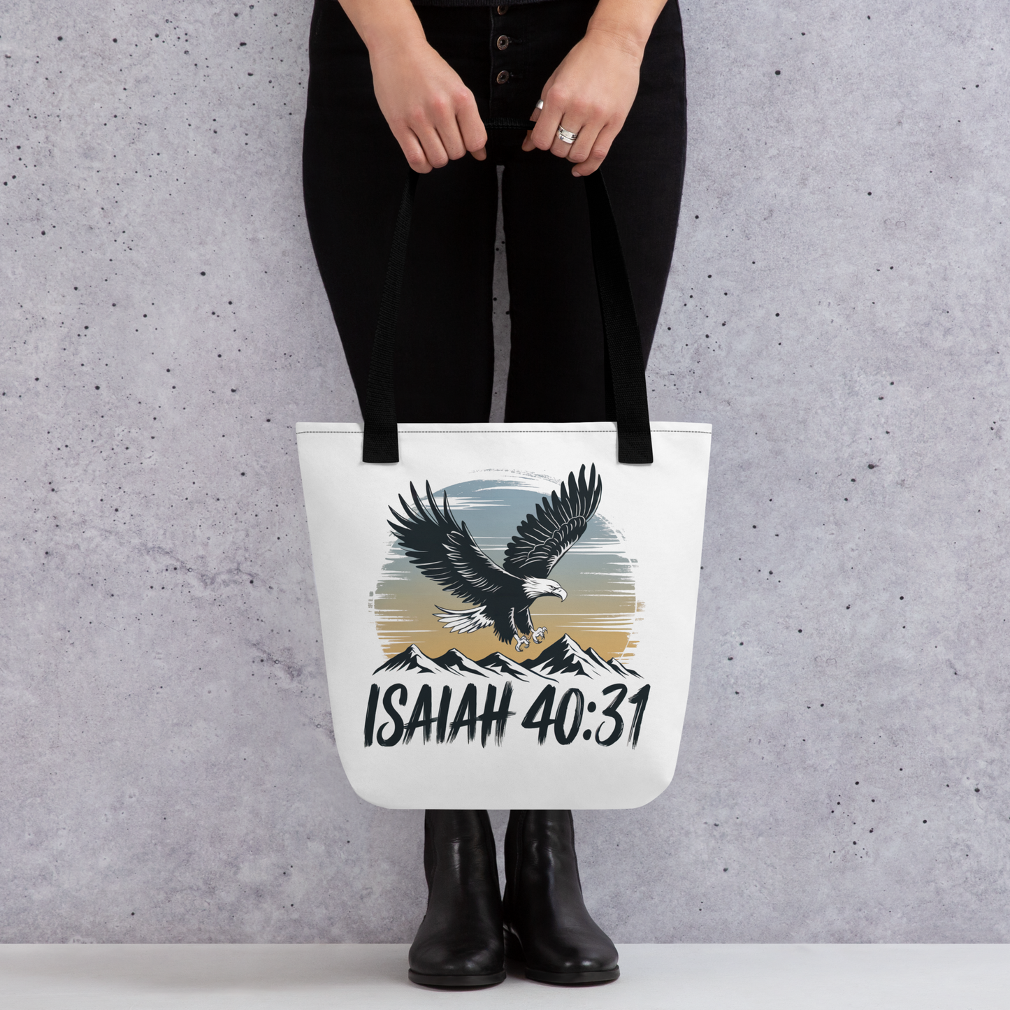 "Soar on Wings Like Eagles" Isaiah 40:31 Christian Tote Bag