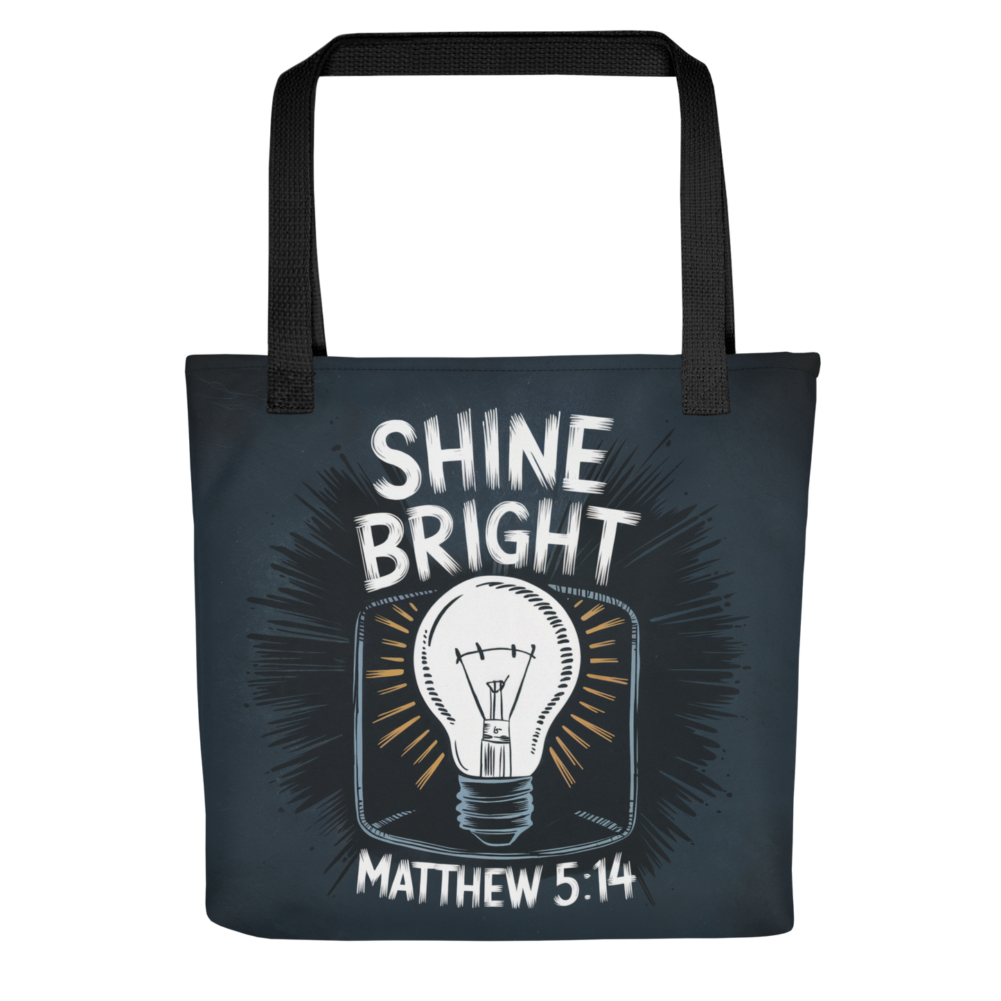 "Shine Bright" Matthew 5:14 Christian Tote Bag