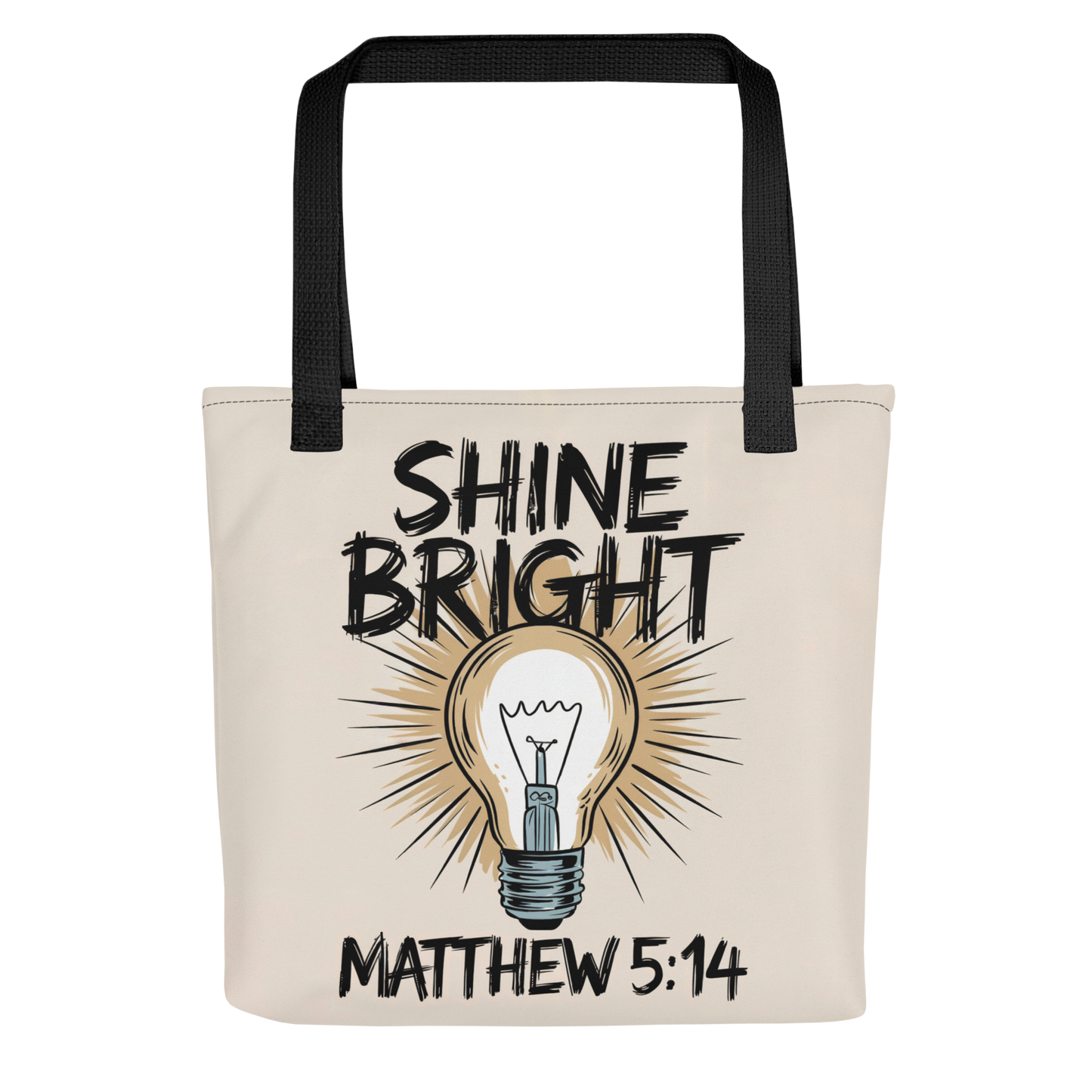 "Shine Bright" Matthew 5:14 Christian Tote Bag