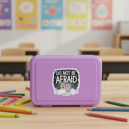 "Do Not Be Afraid” – Isaiah 41:13 Christian Sticker (Bear & Lantern Design) – additional product view 5
