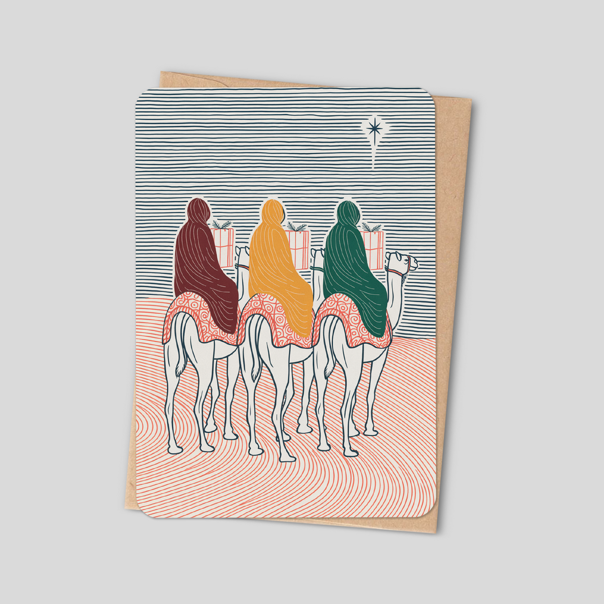 Three Wise Men Christian Christmas greeting card