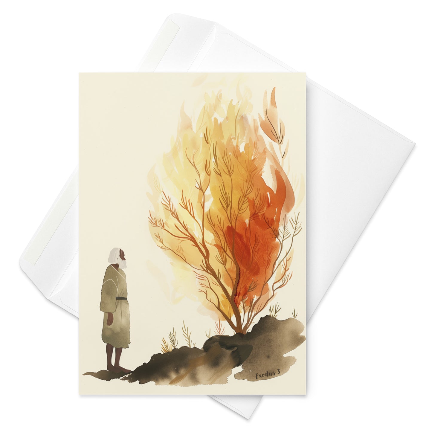 Moses and the Burning Bush - Exodus 3 Greeting Card