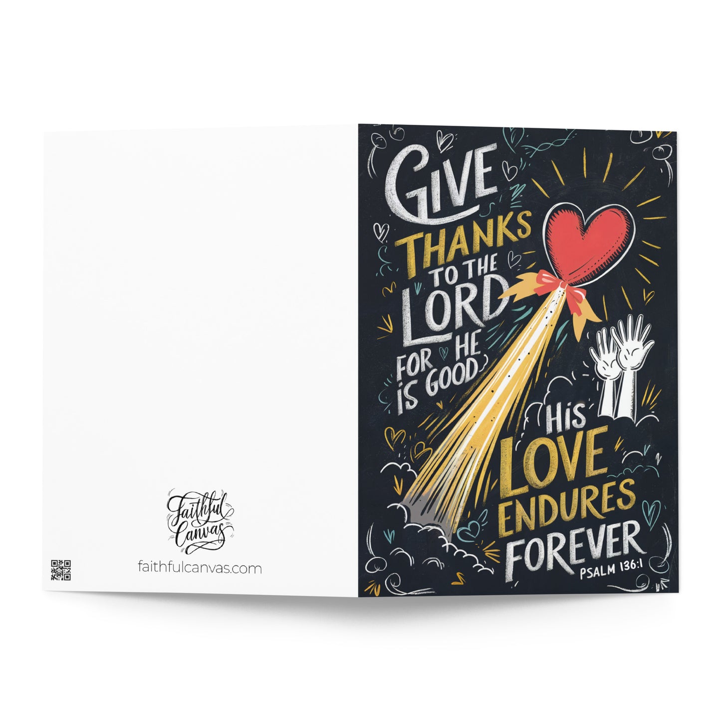 Give Thanks to the Lord - Psalm 136:1 Greeting Card