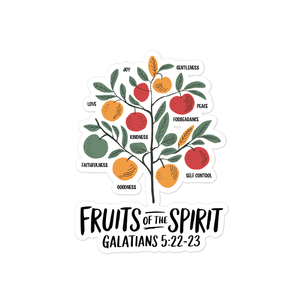 "Fruits of the Spirit" Galatians 5:22-23 Christian Sticker