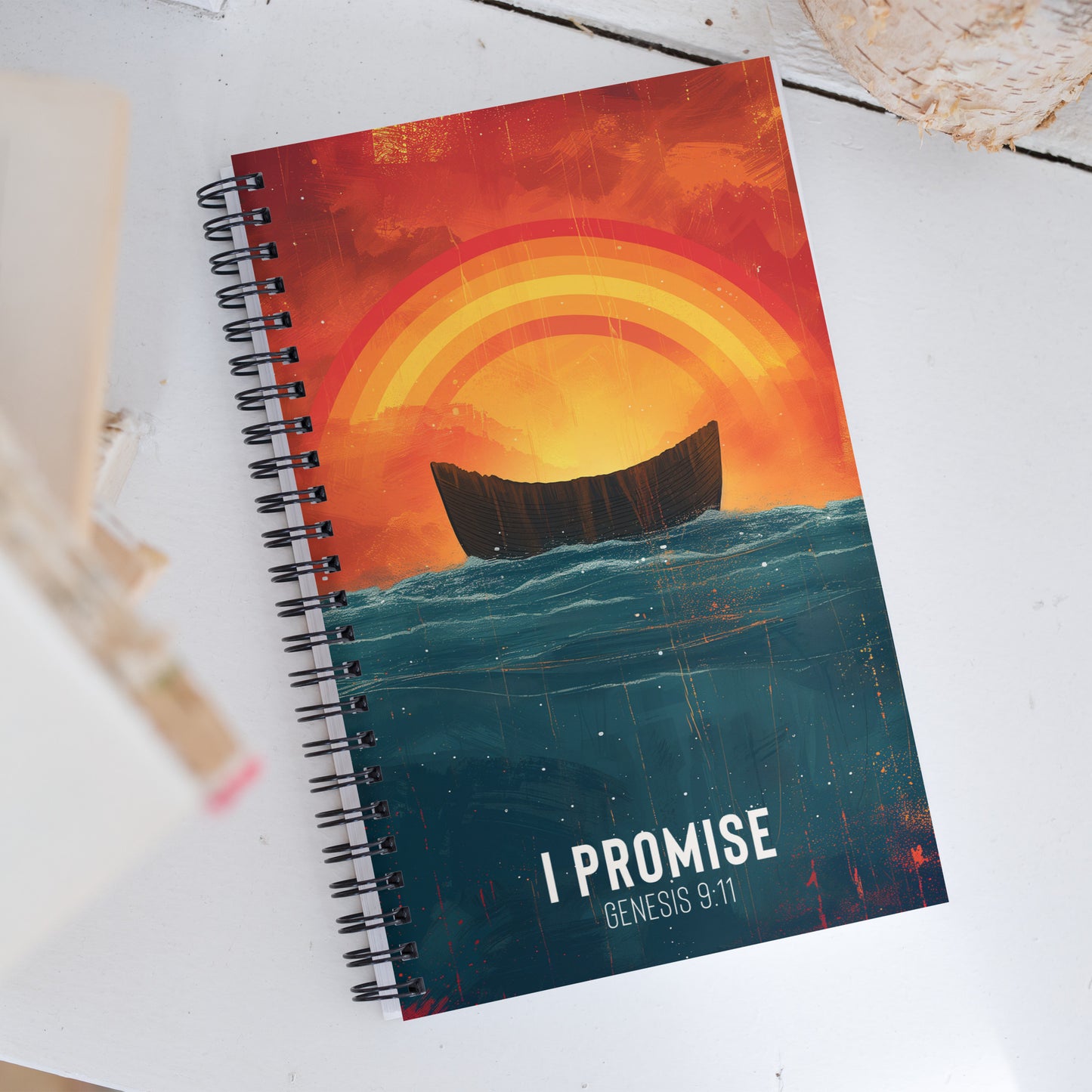 I Promise - Genesis 9:11 Spiral Notebook