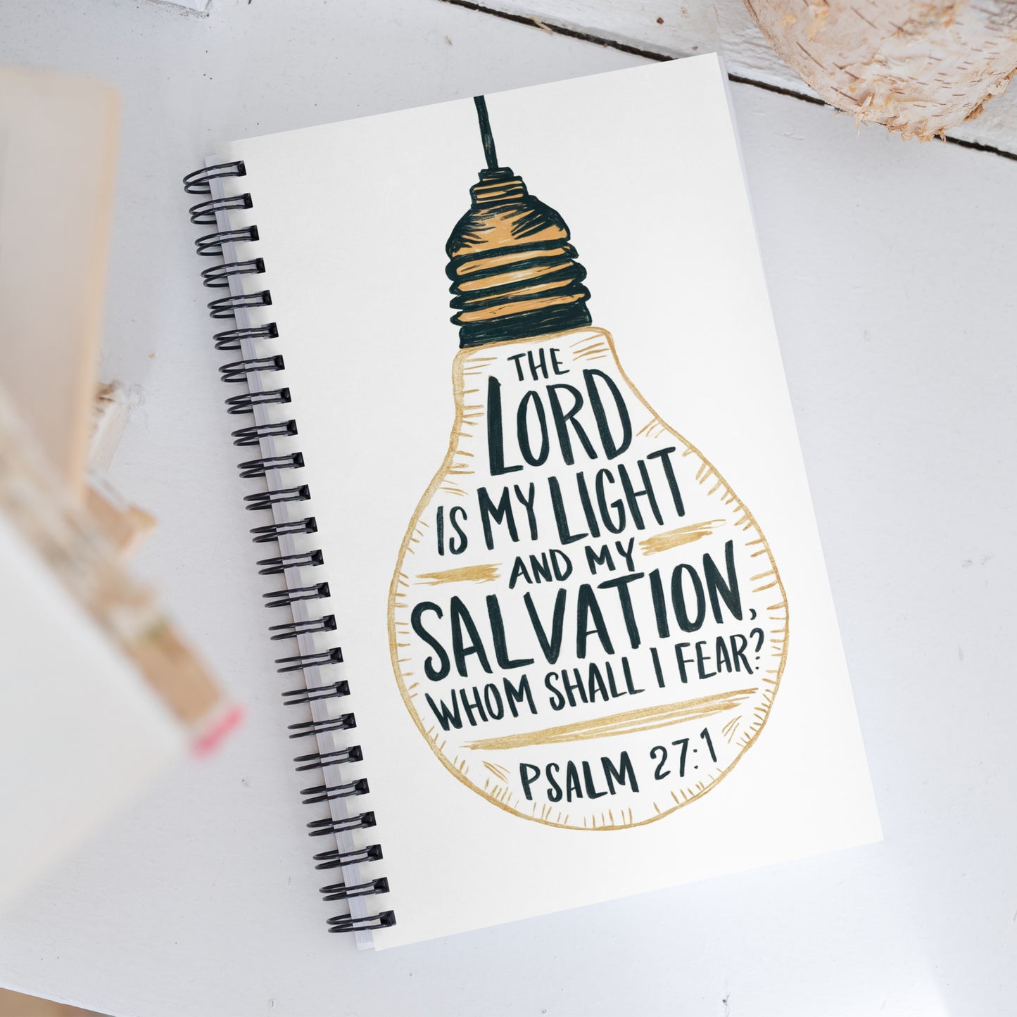 The Lord Is My Light - Psalm 27:1 Spiral Notebook