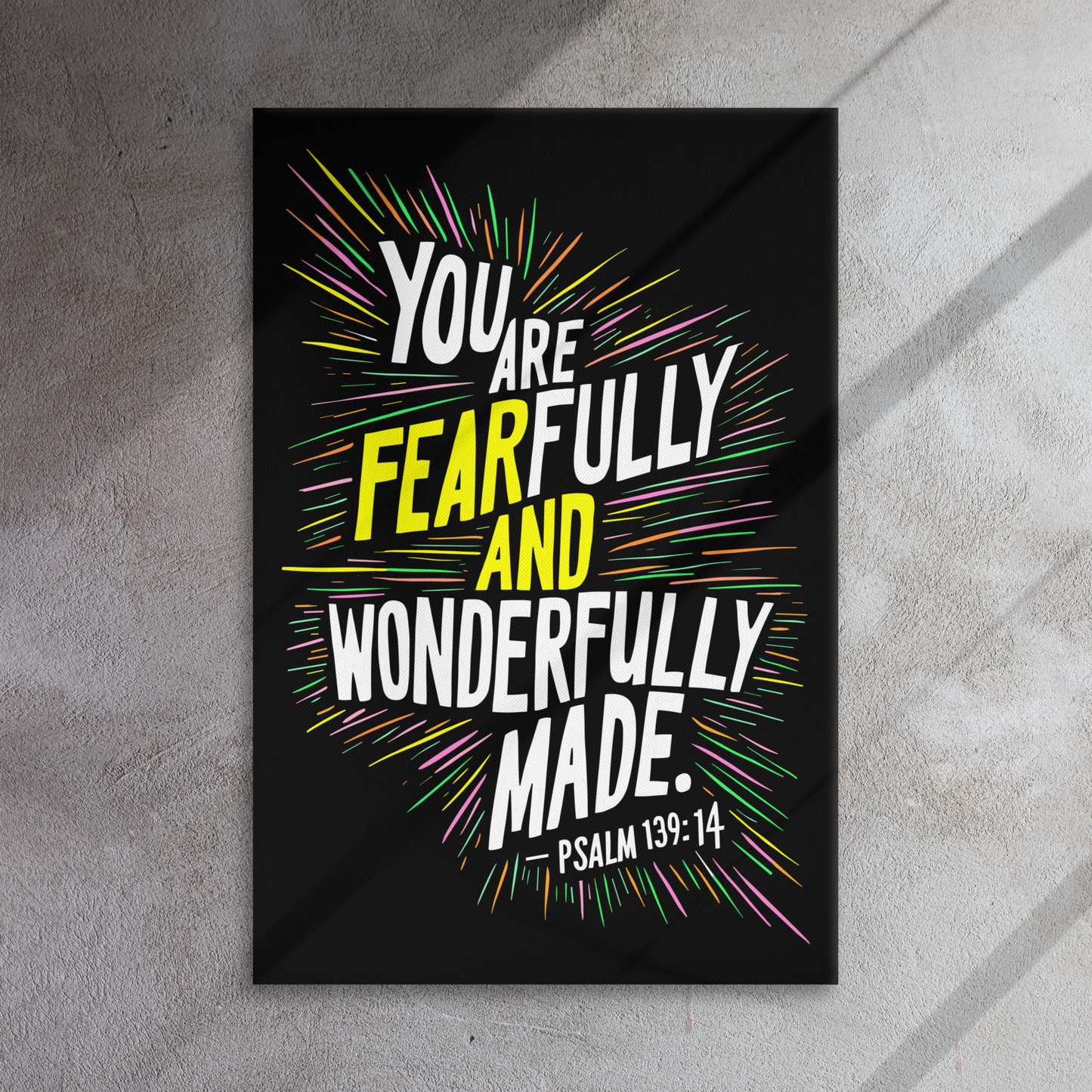 You Are Fearfully and Wonderfully Made - Psalm 139:14 Canvas Art Print