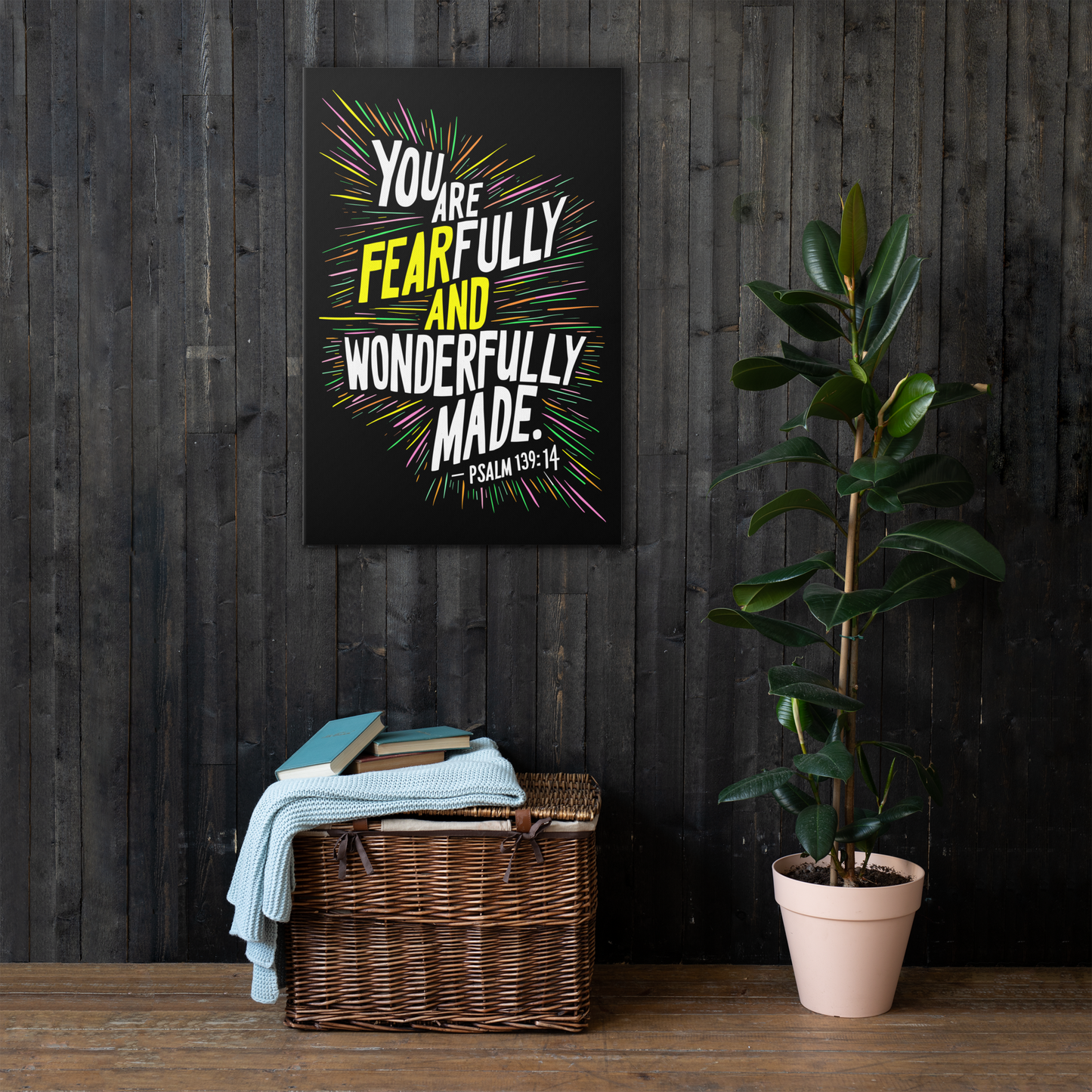 You Are Fearfully and Wonderfully Made - Psalm 139:14 Canvas Art Print