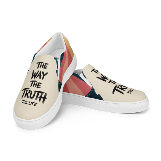 John 14:6 Bible Verse Shoes - Women's Slip-On Canvas Shoes