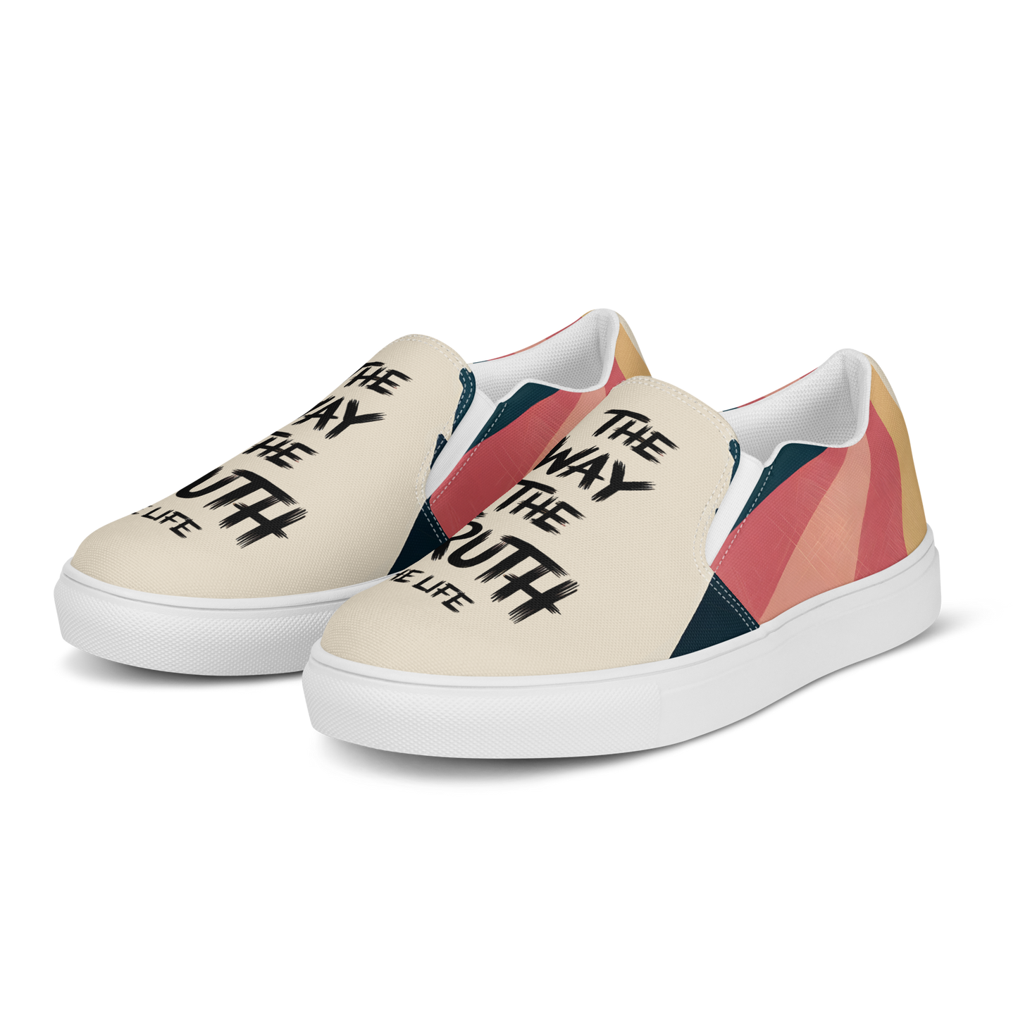 John 14:6 Bible Verse Shoes - Women's Slip-On Canvas Shoes